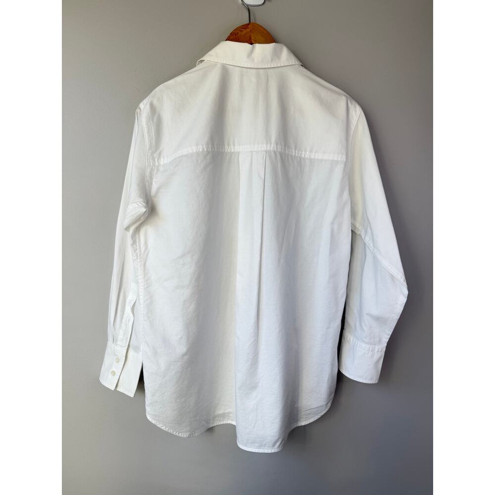 Everlane Size 0 Relaxed Button Up Poplin Shirt White 100% Cotton - Picture 5 of 8